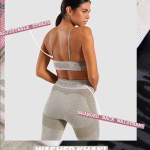 Gymshark high wasted flex leggings in khaki